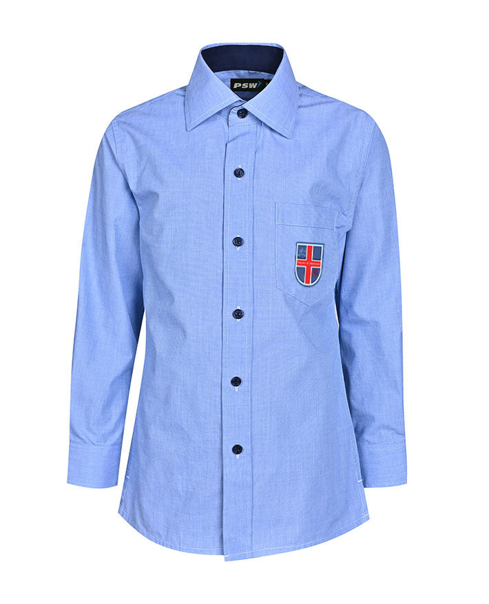 LS shirt with contrast inner neck & placket 150gsm winter weight