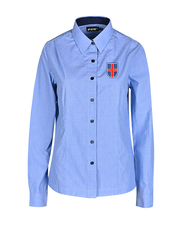 LS Blouse with contrast inner neck & placket 150gsm winter weight