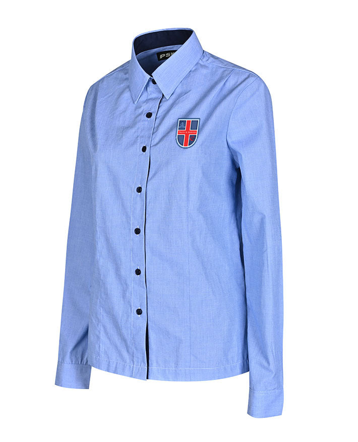 LS Blouse with contrast inner neck & placket 150gsm winter weight
