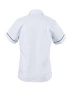 SS shirt with contrast inner collar, buttons, and piping