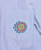 SS shirt with contrast inner collar, buttons, and piping