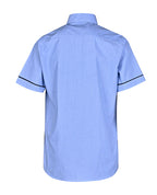 SS shirt with piping, contrast collar & placket