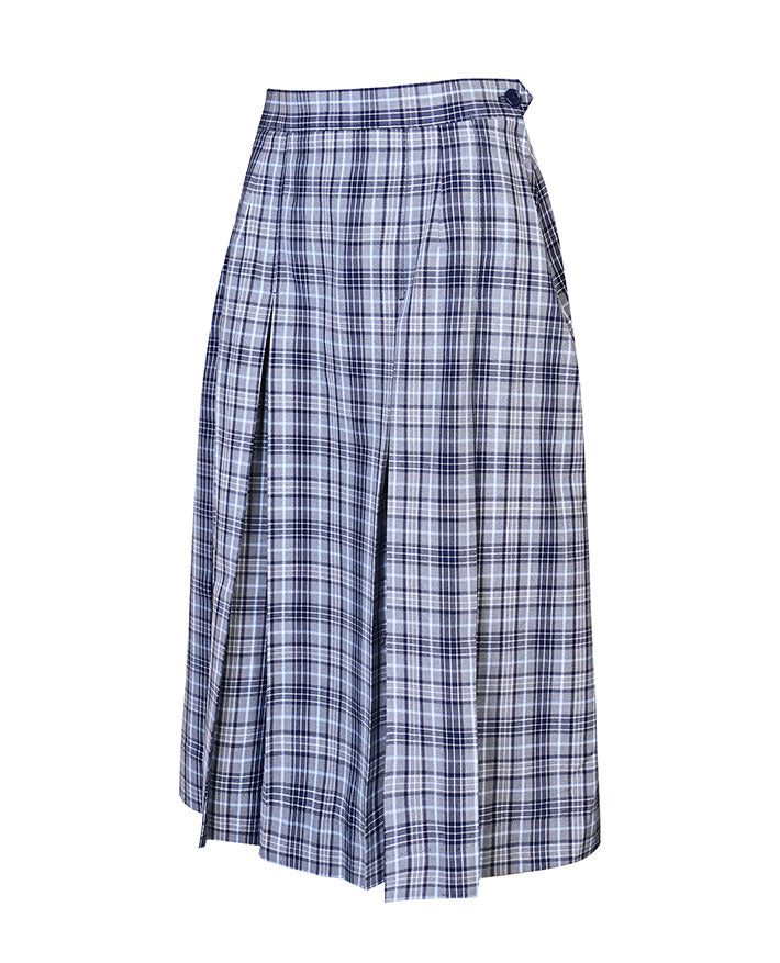 Winter calf length check skirt