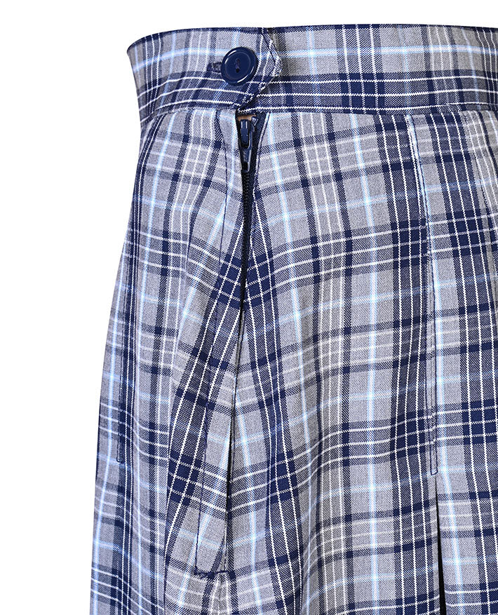 Winter calf length check skirt