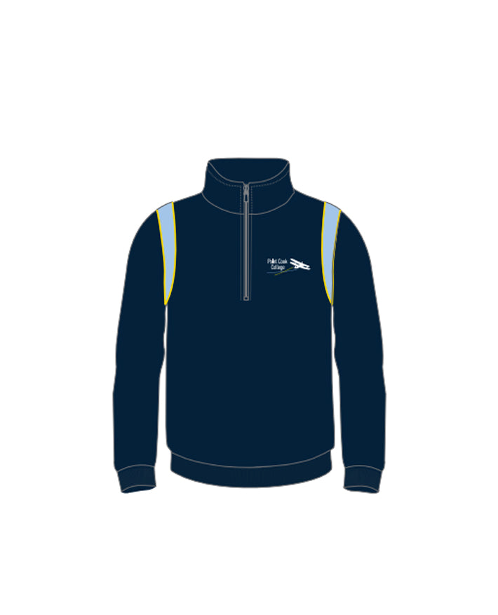 1/4 zip top with contrast panels