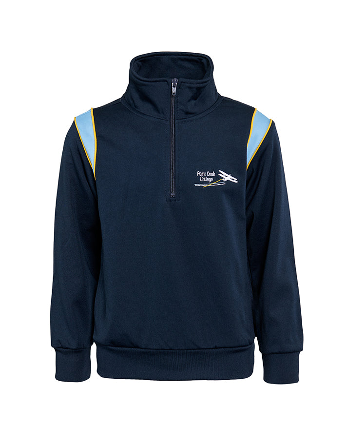 1/4 zip top with contrast panels