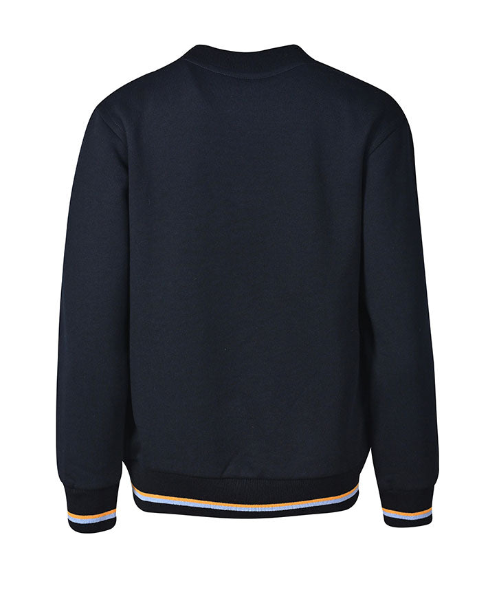 V neck Windcheater with Striped Waist and Cuffs