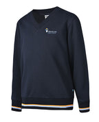 V neck Windcheater with Striped Waist and Cuffs