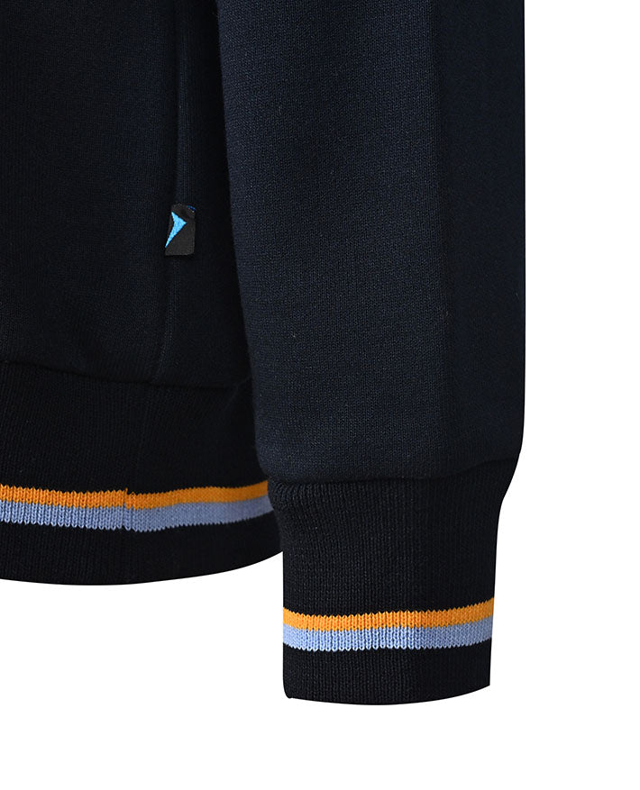 V neck Windcheater with Striped Waist and Cuffs