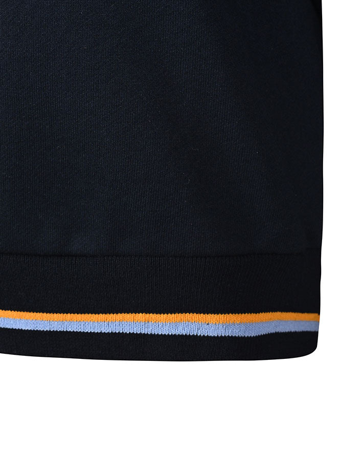 V neck Windcheater with Striped Waist and Cuffs