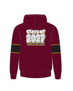 Hooded windcheater with contrast bands on arm