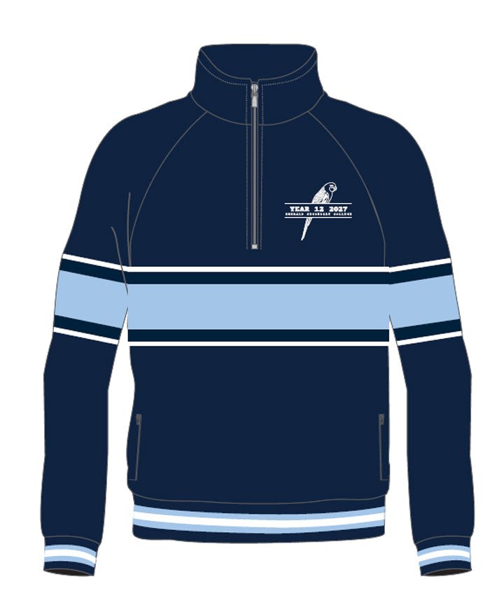 Quarter Zip Jumper with Contrast Panel & side pockets