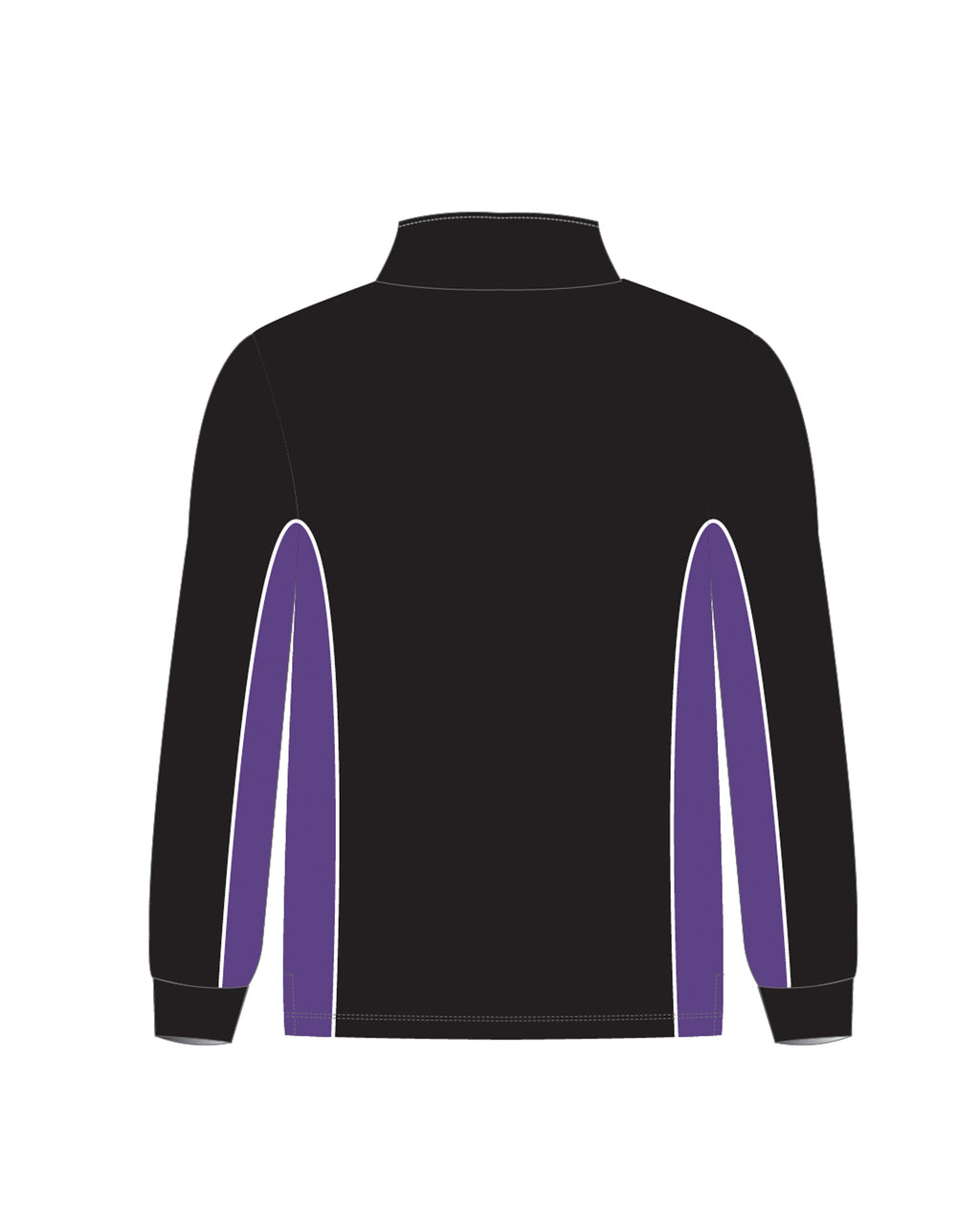 Fleece Open hem Qtr zip top with contrast side panels
