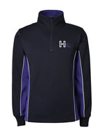 Fleece Open hem Qtr zip top with contrast side panels