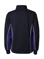 Fleece Open hem Qtr zip top with contrast side panels