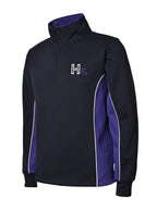Fleece Open hem Qtr zip top with contrast side panels