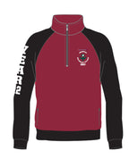 QTR Zip Contrast Raglan Sleeve w. Zip Pocket