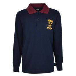 L/S Polo Shirt - Contrast Collar - 100% Cotton