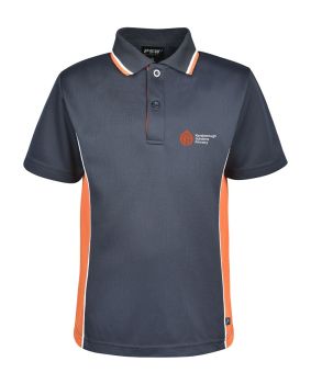 S/S Mesh Polo with Contrast Inserts Inner Placket and Pipping